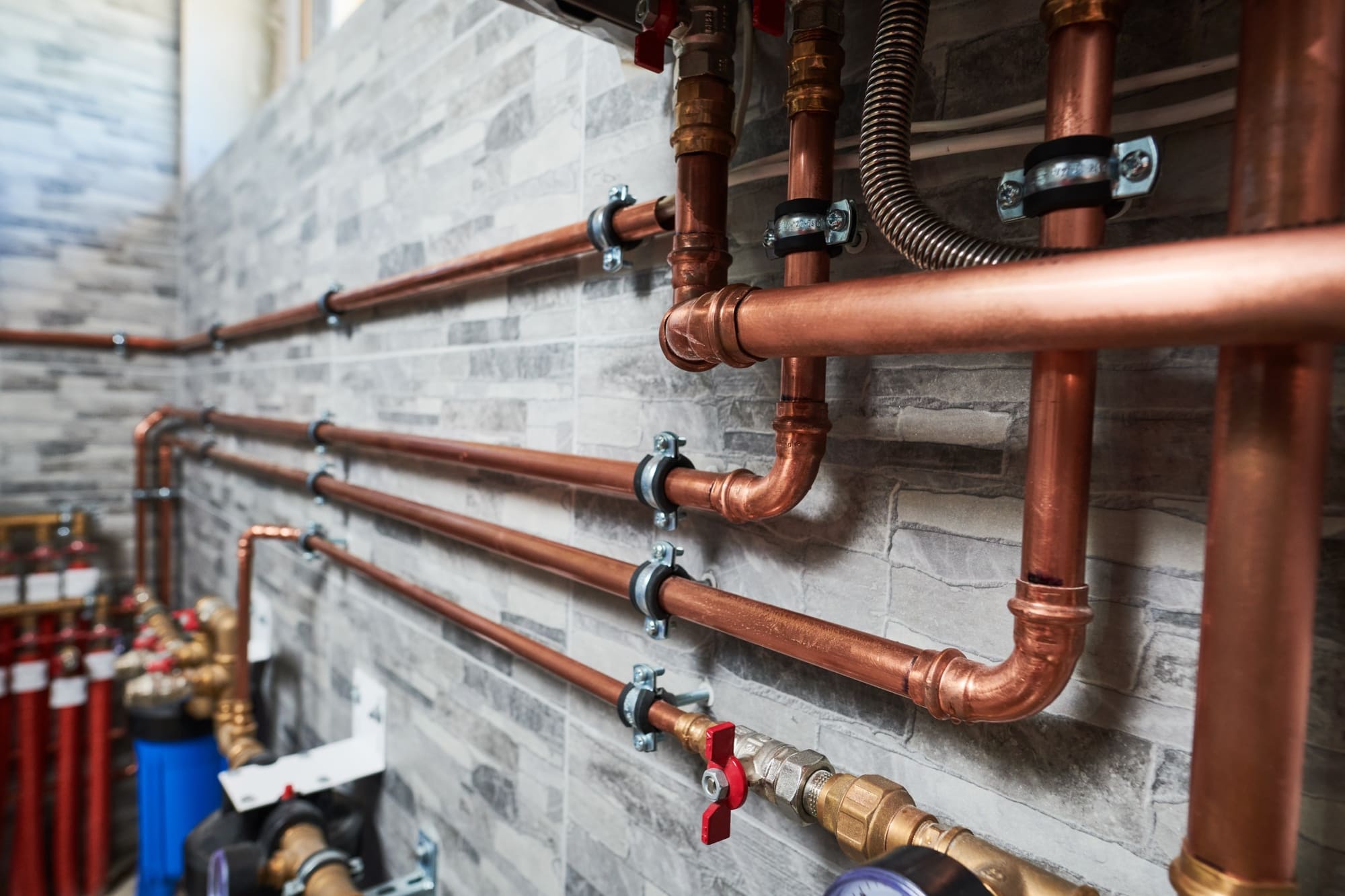 Detail of copper pipework